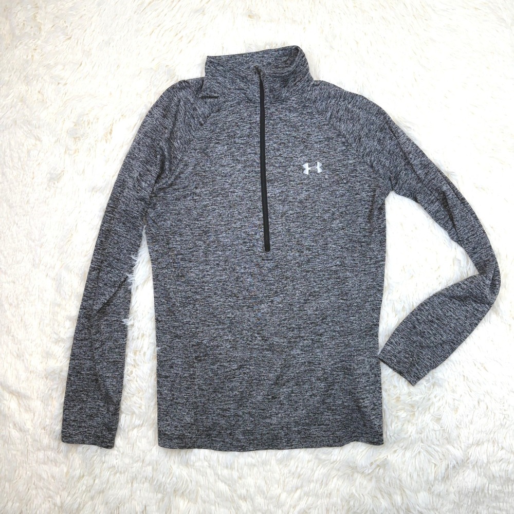Under Armour 1/2 Zip Pullover Womens Medium Gray Heathered HeatGear Loose
